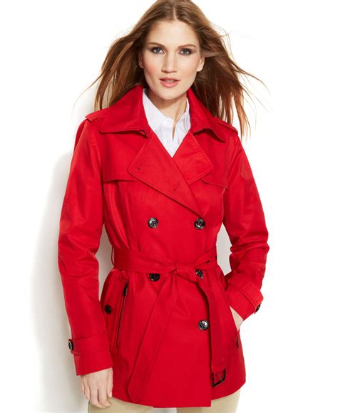 Womens Red Trench Coat at Rodger Morales blog