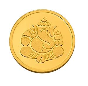 Buy Kundan 24k (999.9) Lord Ganesh 4 gm Yellow Gold Coin at Amazon.in