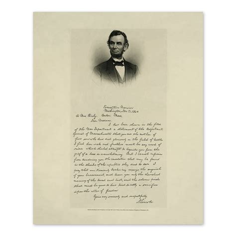 1892 Letter from President Abraham Lincoln to Mrs Bixby Photo Print ...