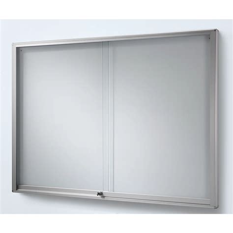 Display case, aluminium frame, sliding doors – eurokraft pro: 12 x A4 ...