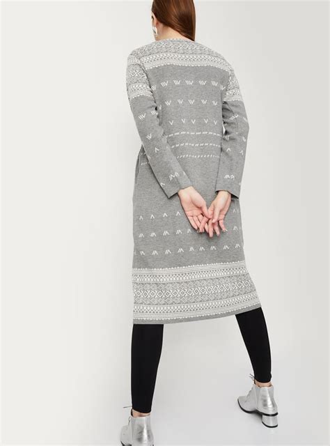 Buy Women Jacquard Knit Longline Cardigan Online at just Rs. 1499.0 ...