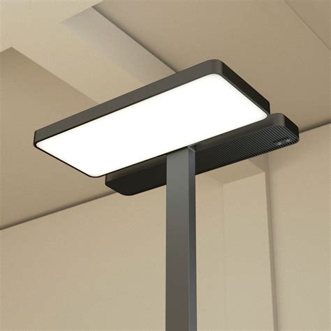 Arcchio LED office floor lamp Aila, black, daylight sensor | Lights.co.uk