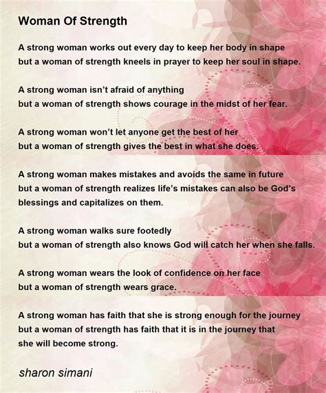 Woman Of Strength Poem by sharon simani - Poem Hunter