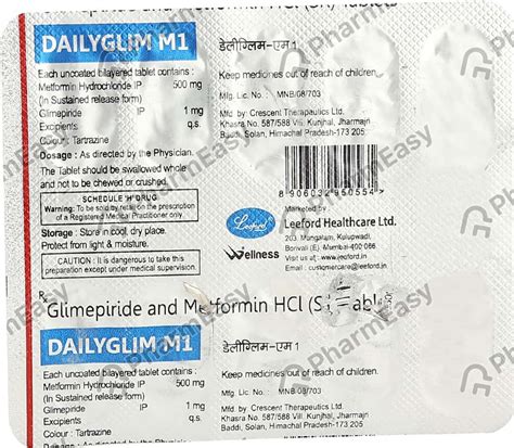 Dailyglim M1 Strip Of 10 Tablets: Uses, Side Effects, Price & Dosage ...