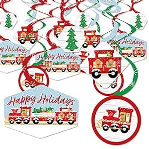Big Dot of Happiness Christmas Train - Holiday Party Hanging Decor ...