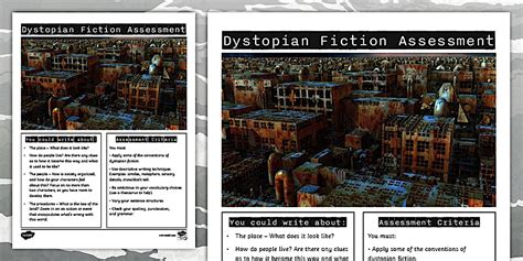 Dystopian Fiction Writing Assessment for 6th-8th Grade