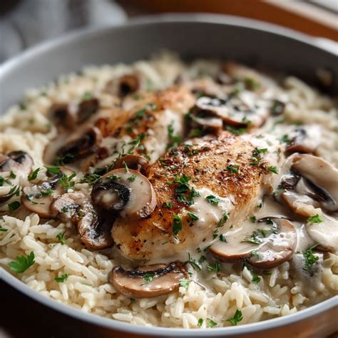 Cream of Mushroom Chicken and Rice Perfection