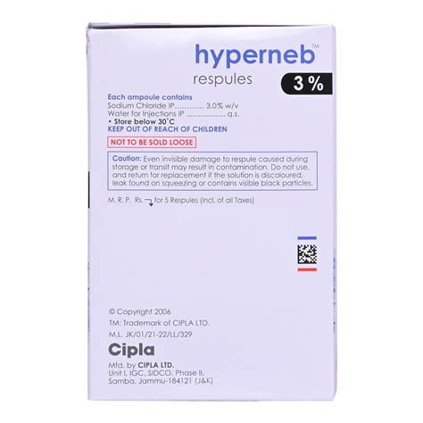 Buy Hyperneb 3% Respules online | Uses, Side Effects, Price and ...