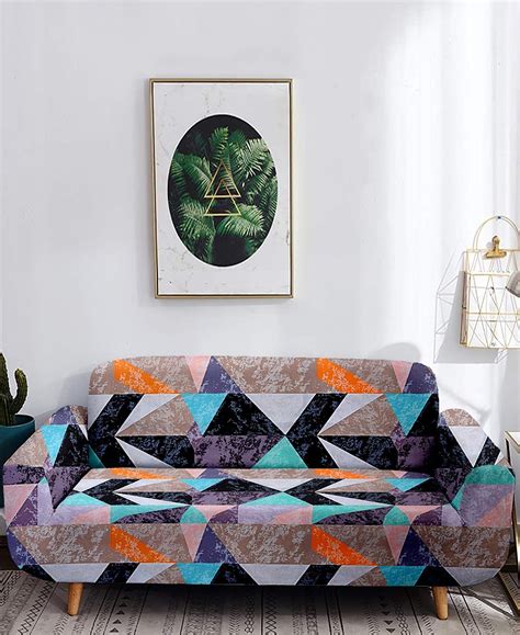 Cortina Three Seater Sofa Cover | Abstract Print | 100% Polyester ...