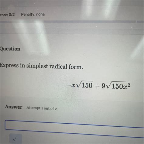 express in simplest radical form. - brainly.com