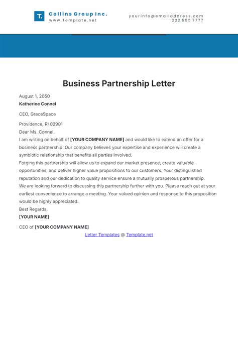 Partner Letter Template 的图像结果