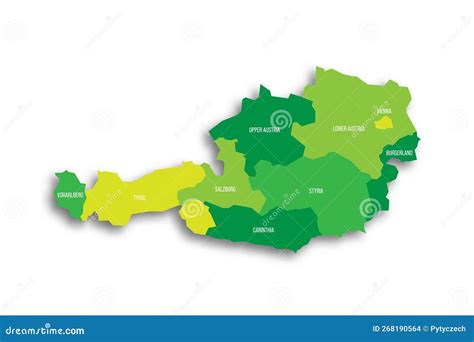 Austria Political Map of Administrative Divisions Stock Vector ...