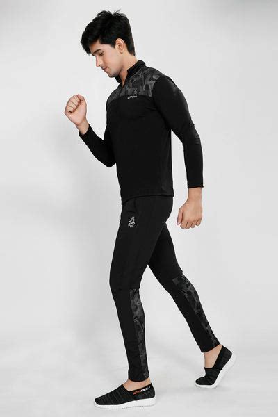 Black Camo Half Zipper - Yogue Activewear