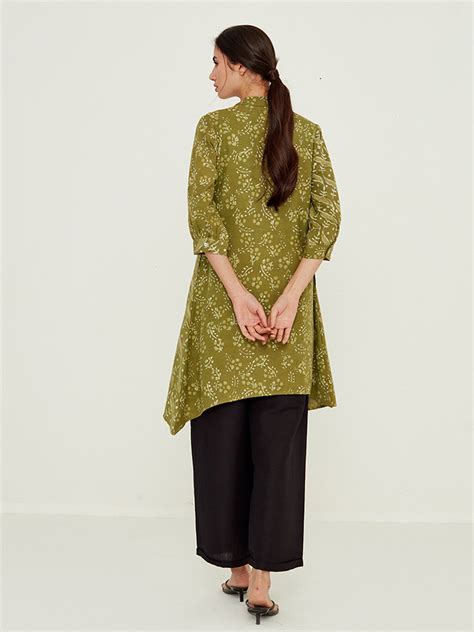 Buy Mandarin Asymmetrical Kurta | Ladies Kurta Online : Ancestry