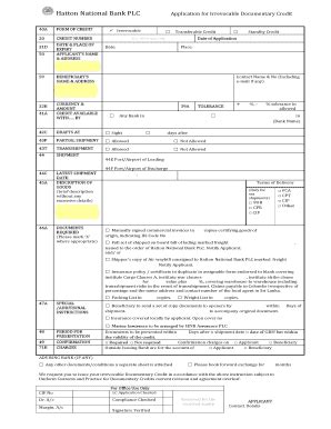 Irrevocable Documentary Credit Application - Fill Out, Sign & Share ...