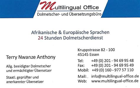 Dolmtschen Übersetzen in Essen | Dienstleistungen | Kleinanzeigen