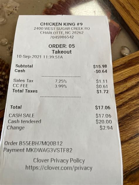 Menu at Chicken King fast food, Charlotte, W Sugar Creek Rd A