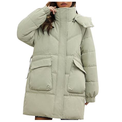 dazeni Women's Thickened Winter Down Coat Hooded and Smock Neck Puffer ...