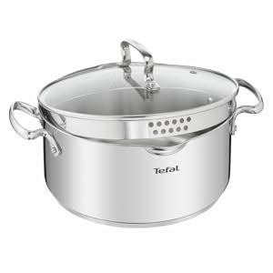 Tefal Duetto Plus Stainless Steel Stew Pot 20 cm with Glass Lid, Silver ...