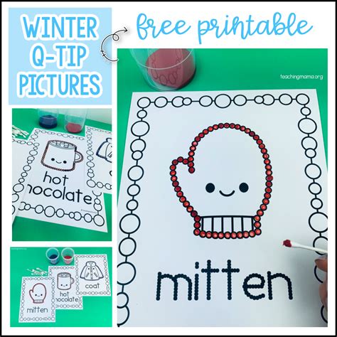 Winter Q-Tip Painting Printables – Kat Mango