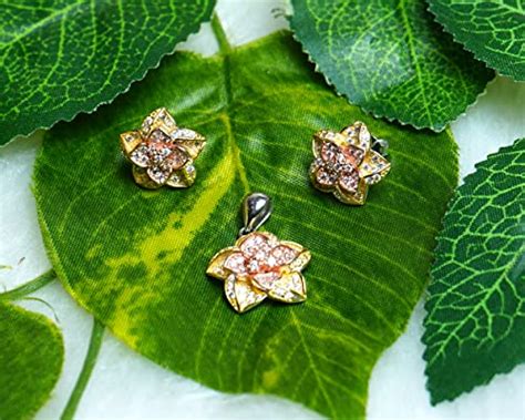 Buy ZAVIER 925 Sterling Silver Blooming Flower Pendant Set For Girls ...