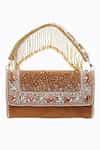 Buy Gold Hand Embellished Suede Flap Bag by NR BY NIDHI RATHI Online at ...