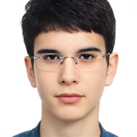 Buy Gunmetal Blue Rimless Rectangle Vincent Chase SLEEK STEEL VC E15698 ...