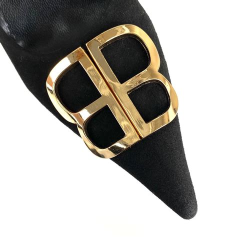 balenciaga ayakkabi siyah suet stiletto square knife