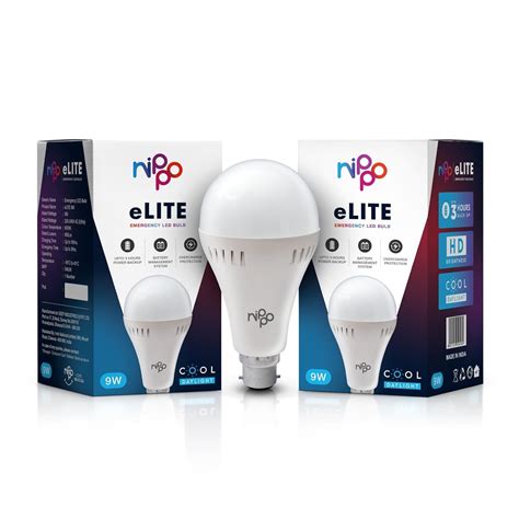 Nippo eLITE Rechargeable Emergency Inverter LED Bulb - 9W (Cool Day ...