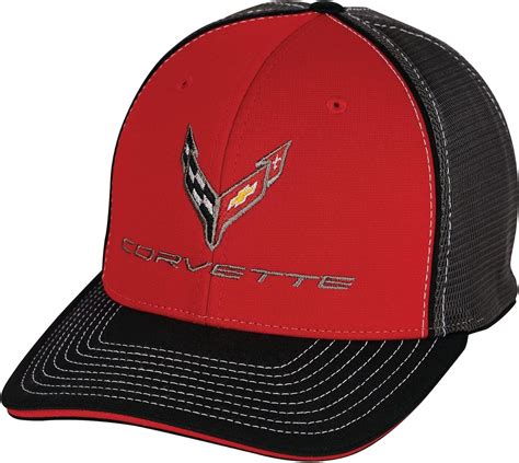 C8 Corvette Sandwich Bill Flex Fit Hat - Officially Licensed Chevrolet Cap US, Alpha, Small ...