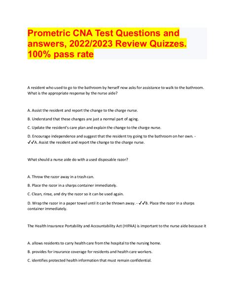 Prometric Test for CNA 的图像结果