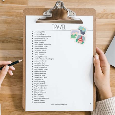 Title Ideas For Your Travel Scrapbook Pages - Scrapbooking Bee