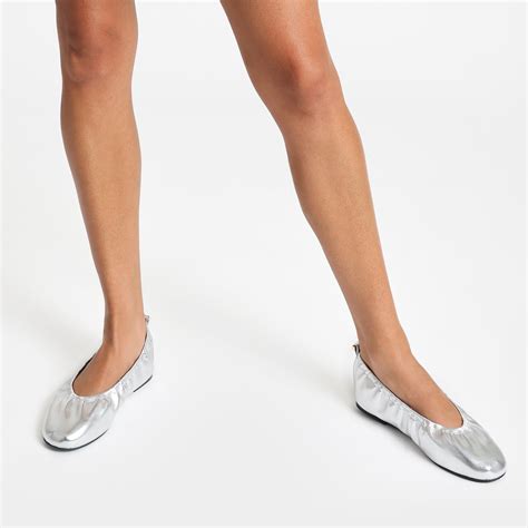 Xia Ballet Flat | Silver leather