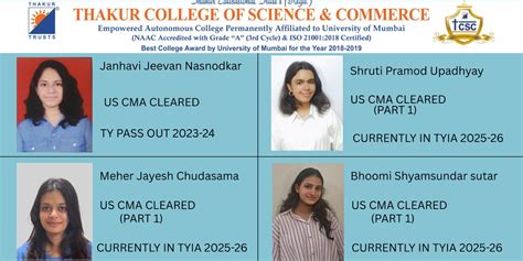 B.Com (International Accountancy) Student Achievements - Thakur College ...