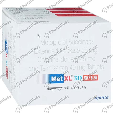 Buy Met Xl 3d 50/40/6.25mg Strip Of 15 Tablets Online at Flat 15% OFF ...