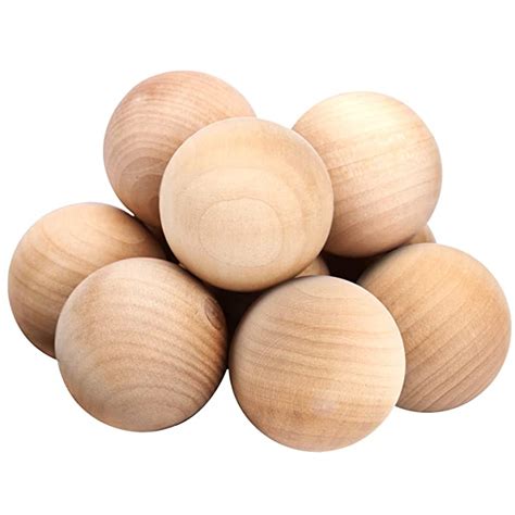 KEILEOHO 20 Pack 2 Inch Wooden Round Balls, Natural Unfinished Smooth ...