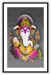 Lord Ganesha Digital Photo Poster With Uv Textured Room Decoration S052 ...
