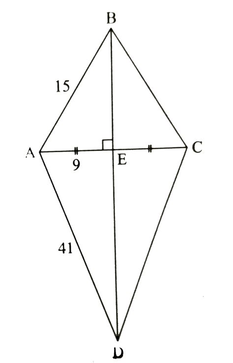 In the figure, smaller diagonal `AC` of a kite `ABCD` is `18cm` long ...