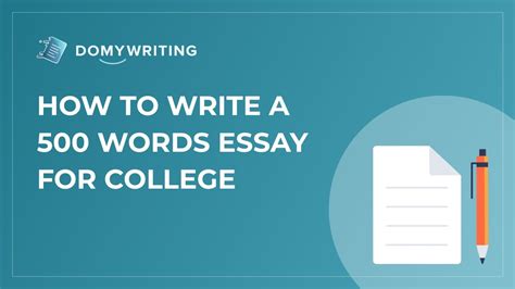 How to Write a 500 Word Essay For College