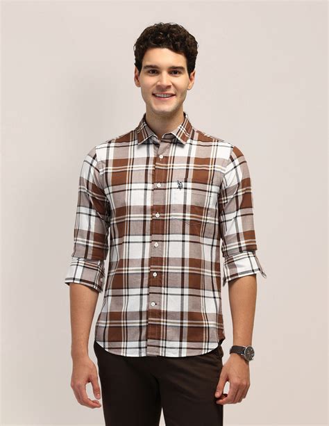 Tailored Fit Dobby Checked Shirt – U.S. Polo Assn. India