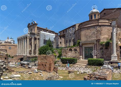 Amazing View of Temple of Vesta at Roman Forum in City of Rome, Italy ...