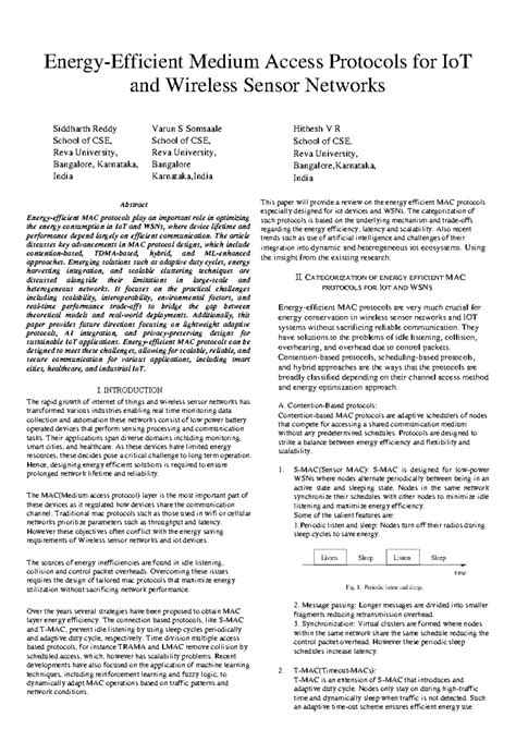 Energy Efficient MAC Protocols for IoT & WSNs: A Comprehensive Review ...