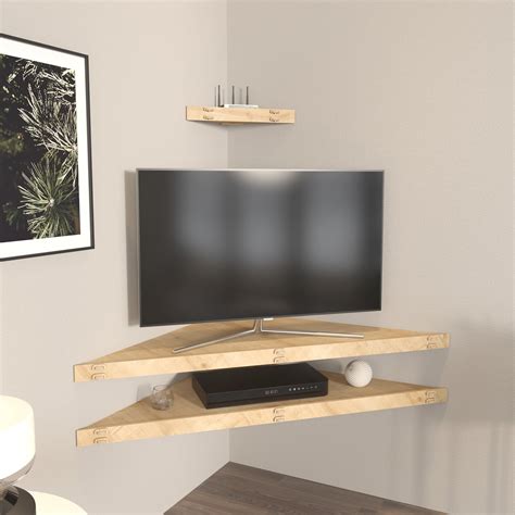 "Mensi 47"" Floating Corner TV Stand, Wall Mounted Media Console for 60 ...