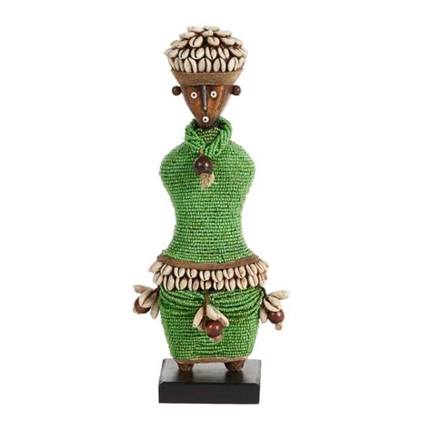 Buy Small Hand-Crafted Pine Wood, Cowrie Shells, Green Beads and Kente ...