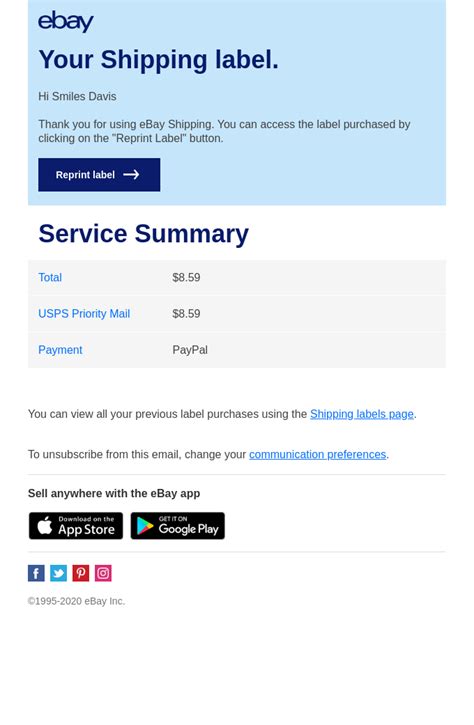 Image result for eBay Mail Label