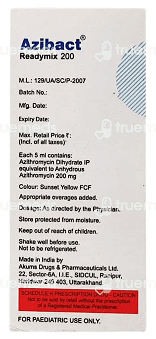 Azibact Readymix 200 Suspension: Uses, Side Effects, Price & Substitutes