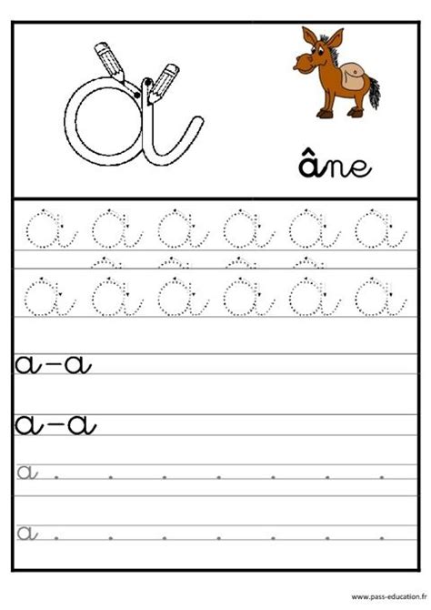 Lettres de l'alphabet en cursive - Ecriture Maternelle GS