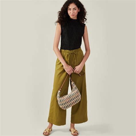 Accessorize London Women's Brown Embroidered Scoop Sling Bag ...