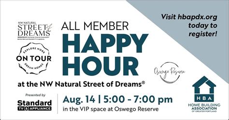 All Member Happy Hour at the NW Natural Street of Dreams presented by ...
