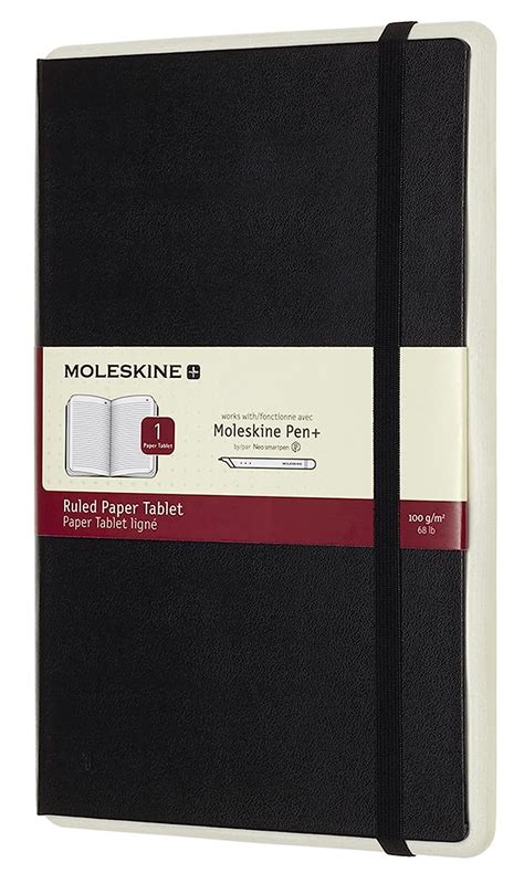 Moleskine Paper Tablet, Smart Notebook, Large, Ruled, Black, 01, Hard ...